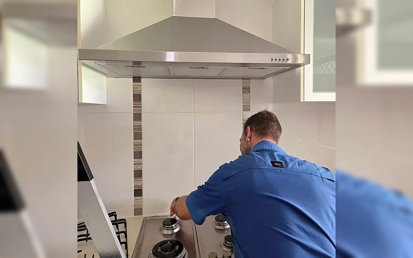 Cedric from That’s It Trades Service completing electrical work in a residential kitchen